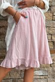 Lina Linen Blend Frill Short Washed Antique Rose